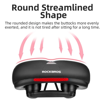  Siodełko rowerowe piankowe PU z odblaskiem - czarno-niebieskie - zdj. dodatkowe 4