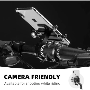  Uchwyt rowerowy na kierownicę do telefonu ze stopu aluminium - czarny - zdj. dodatkowe 6