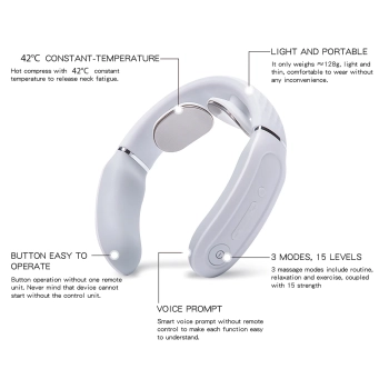 Masażer na kark z elektrostymulacją TENS EMS i kompresem SKG 4356E - biały - zdj. dodatkowe 7