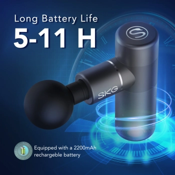  Masażer pistolet do masażu 4 głowice do całego ciała SKG F3-EN - szary - zdj. dodatkowe 9