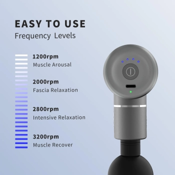  Masażer pistolet do masażu 4 głowice do całego ciała SKG F3-EN - szary - zdj. dodatkowe 8
