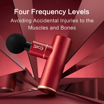  Masażer pistolet do masażu 4 głowice do całego ciała SKG F3-EN - czerwony - zdj. dodatkowe 2