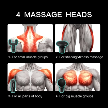  Masażer pistolet do masażu 4 głowice do całego ciała SKG F3-EN - czerwony - zdj. dodatkowe 5
