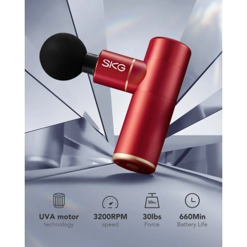  Masażer pistolet do masażu 4 głowice do całego ciała SKG F3-EN - czerwony - zdj. dodatkowe 6