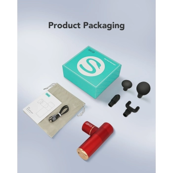  Masażer pistolet do masażu 4 głowice do całego ciała SKG F3-EN - czerwony - zdj. dodatkowe 8