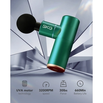  Masażer pistolet do masażu 4 głowice do całego ciała SKG F3-EN - zielony - zdj. dodatkowe 5