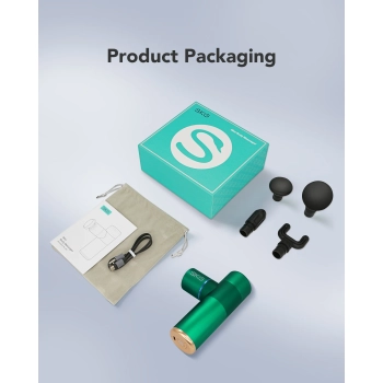  Masażer pistolet do masażu 4 głowice do całego ciała SKG F3-EN - zielony - zdj. dodatkowe 7