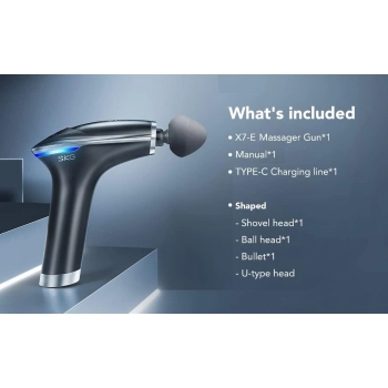  Masażer pistolet do masażu 4 głowice do całego ciała SKG X7-E - szary - zdj. dodatkowe 9