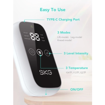 2x Masażer do łydek z kompresem rozgrzewającym SKG BM3-E - szary - zdj. dodatkowe 3