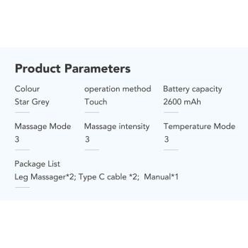  2x Masażer do łydek z kompresem rozgrzewającym SKG BM3-E - szary - zdj. dodatkowe 7