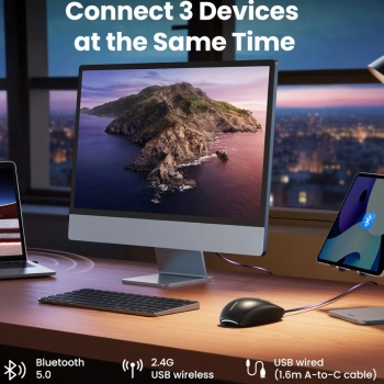  Mysz komputerowa bezprzewodowa Bluetooth 5.0 USB 2.4GHz - czarna - zdj. dodatkowe 10