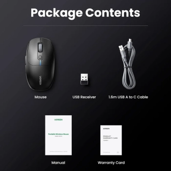  Mysz komputerowa bezprzewodowa Bluetooth 5.0 USB 2.4GHz - czarna - zdj. dodatkowe 3