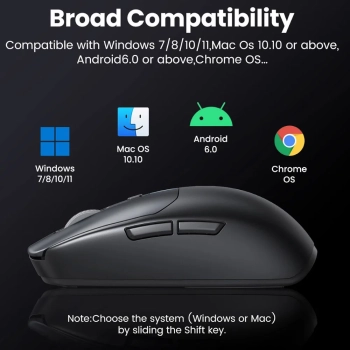  Mysz komputerowa bezprzewodowa Bluetooth 5.0 USB 2.4GHz - czarna - zdj. dodatkowe 6