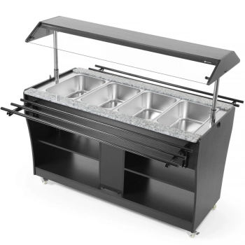  Bufet bemar grzewczy do potraw z oświetleniem daszkiem 4 pojemniki GN 1/1 30-90C 2000 - zdj. dodatkowe 2
