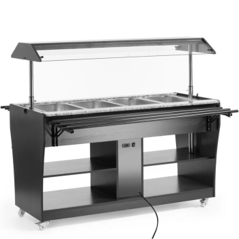  Bufet bemar grzewczy do potraw z oświetleniem daszkiem 4 pojemniki GN 1/1 30-90C 2000 - zdj. dodatkowe 4