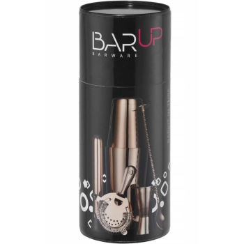  Zestaw barmański w tubie shaker jigger sitko muddler łyżka - miedziany - zdj. dodatkowe 1