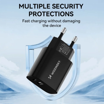  Ładowarka sieciowa 20W USB-A USB-C 100-240V czarna - zdj. dodatkowe 6
