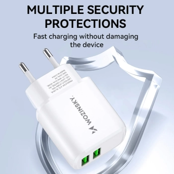  Ładowarka sieciowa 100-240V 30W 2.4A 2x USB-A biała - zdj. dodatkowe 6