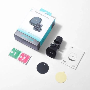  Uchwyt do telefonu samochodowy magnetyczny na kratkę nawiewu czarny - zdj. dodatkowe 6