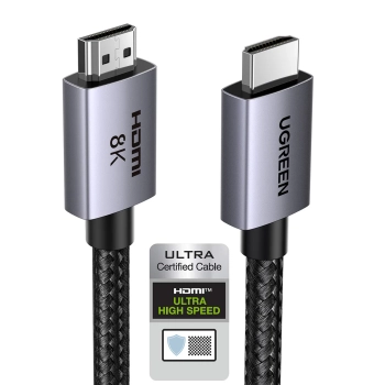  Kabel przewód HDMI 2.1 8K certyfikowany Ultra High Speed 1m szary - zdj. dodatkowe 3