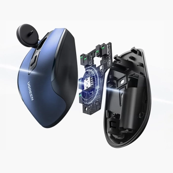  Precyzyjna mysz bezprzewodowa USB 2.4GHz Bluetooth 5.0 optyczna 4000 DPI niebieska - zdj. dodatkowe 5