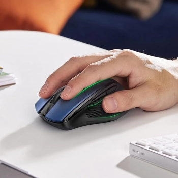  Precyzyjna mysz bezprzewodowa USB 2.4GHz Bluetooth 5.0 optyczna 4000 DPI niebieska - zdj. dodatkowe 8