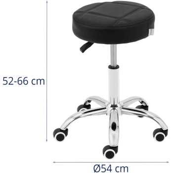  Taboret stołek kosmetyczny na kółkach do 120 kg LECCO - czarny - zdj. dodatkowe 4