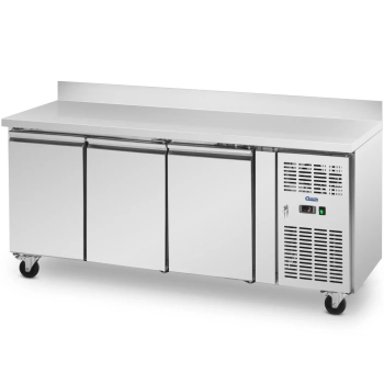  Stół chłodniczy gastronomiczny z rantem na kółkach 3 komory 410 l 179x70x95 cm - zdj. dodatkowe 1