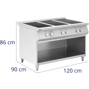  Kuchnia indukcyjna wolnostojąca z otwartą podstawą 6 palników 25.5 kW - zdj. dodatkowe 6