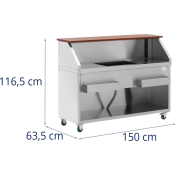  Stacja barmańska barowa z komorą na lód i półkami na butelki 150 cm - zdj. dodatkowe 5