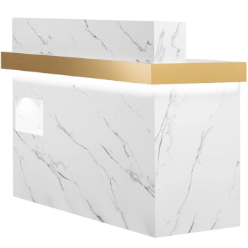  Recepcja lada recepcyjna do salonu biura hotelu z oświetleniem LED - marmur - zdj. dodatkowe 1