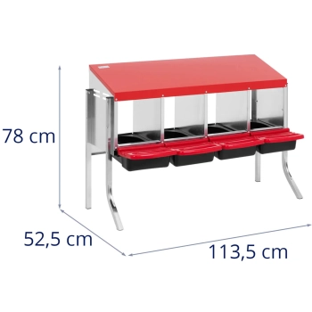  Gniazdo dla kur niosek stojące 4 komory STAL 113.5 x 52.5 x 78 cm - zdj. dodatkowe 4