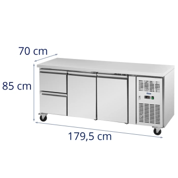  Stół chłodniczy gastronomiczny na kółkach 2 komory 2 szuflady 410 l 179.5 x 70 x 85 cm - zdj. dodatkowe 7