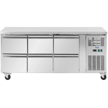  Stół chłodniczy gastronomiczny na kółkach 6 szuflad 410 l 179 x 70 x 85 cm - zdj. dodatkowe 6