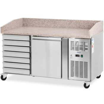 Stół chłodniczy do pizzy 1 komora 7 szuflad na kółkach 165 l 154 x 82 x 105 cm - zdj. dodatkowe 1