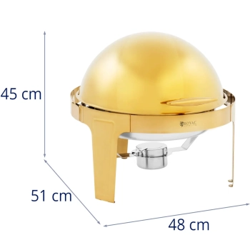  Podgrzewacz do potraw bufetowy na pastę okrągły 6 l - złoty - zdj. dodatkowe 4
