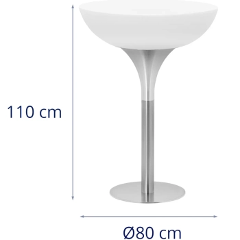  Stolik barowy klubowy podświetlany na baterie RGBW LED śr. 80 x 107 cm - biały okrągły - zdj. dodatkowe 7