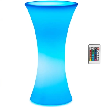  Stolik barowy klubowy podświetlany na baterie RGBW LED śr. 58 x 110 cm - biały okrągły - zdj. dodatkowe 1