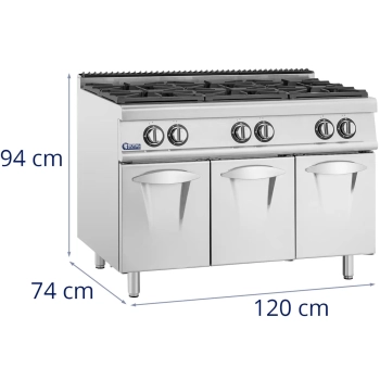  Kuchenka gazowa 6 palnikowa z szafką propan / LPG / gaz ziemny 21.6 kW - zdj. dodatkowe 6