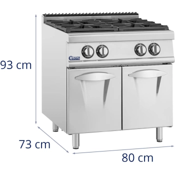  Kuchenka gazowa 4 palnikowa z szafką propan / LPG / gaz ziemny 14.3 kW - zdj. dodatkowe 5