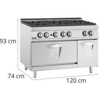  Kuchenka gazowa 6 palnikowa z piekarnikiem gazowym i szafką 27.6 kW - zdj. dodatkowe 5