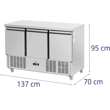  Stół chłodniczy gastronomiczny na kółkach 3 komory 360 l 137 x 70 x 95 cm - zdj. dodatkowe 6