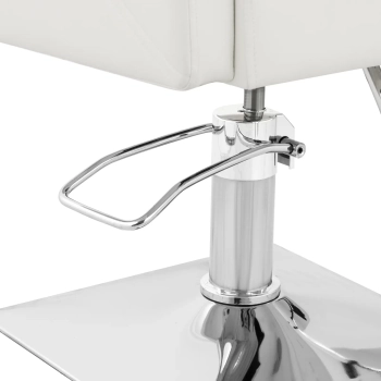  Fotel fryzjerski barberski z podnóżkiem CARLISLE - srebrno biały - zdj. dodatkowe 2