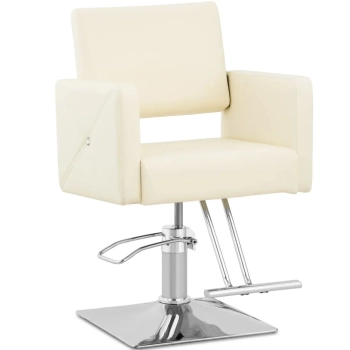  Fotel fryzjerski barberski z podnóżkiem CARLISLE - kremowy - zdj. dodatkowe 1