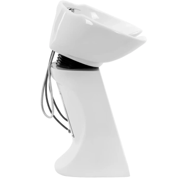  Myjka fryzjerska umywalka uchylna z baterią wężem - biała - zdj. dodatkowe 5