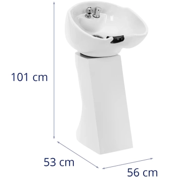  Myjka fryzjerska umywalka uchylna z baterią wężem - biała - zdj. dodatkowe 6