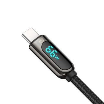 Kabel przewód Display Fast Charging Data USB-A - USB-C 66W 1m - czarny - zdj. dodatkowe 1