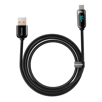  Kabel przewód Display Fast Charging Data USB-A - USB-C 66W 1m - czarny - zdj. dodatkowe 2