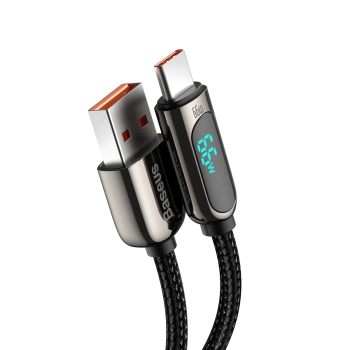  Kabel przewód Display Fast Charging Data USB-A - USB-C 66W 1m - czarny - zdj. dodatkowe 3