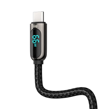  Kabel przewód Display Fast Charging Data USB-A - USB-C 66W 1m - czarny - zdj. dodatkowe 4